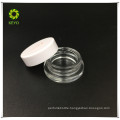 5ml empty clear cosmetic glass jar with white plastic cap